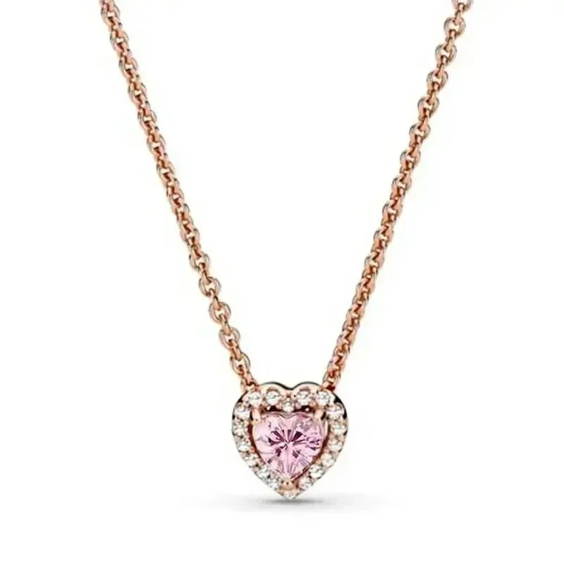Collier Cœur Cristal Rose